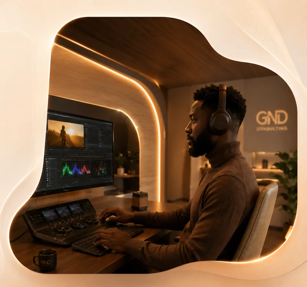 Studio GND : station de montage, direction créative humaine augmentée par l'IA